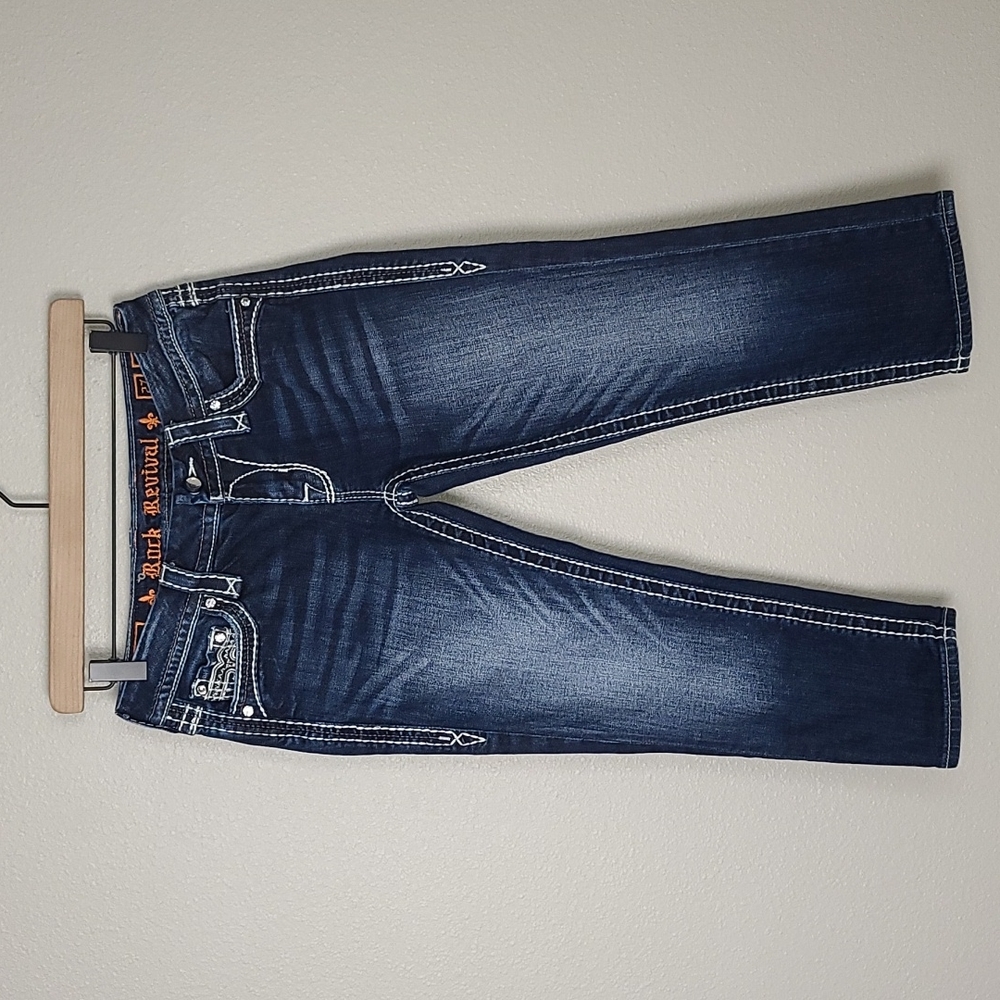 Rock Revival Embellished Clover Capri Jeans